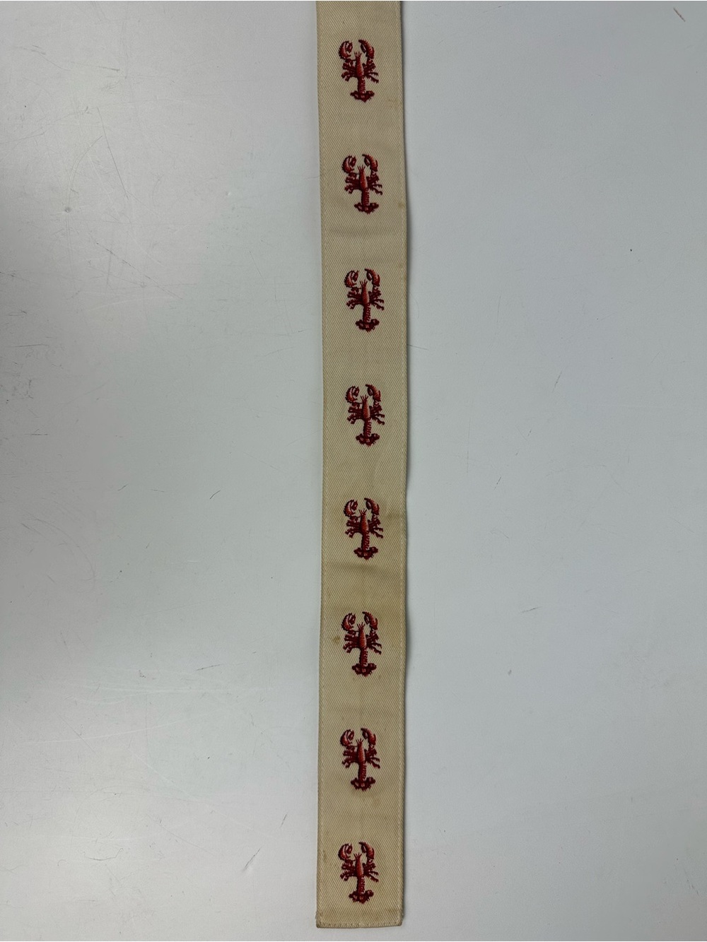 Women’s J. Crew Cream Canvas Belt with Red Embroidered Lobster Motifs - Picture 6 of 11